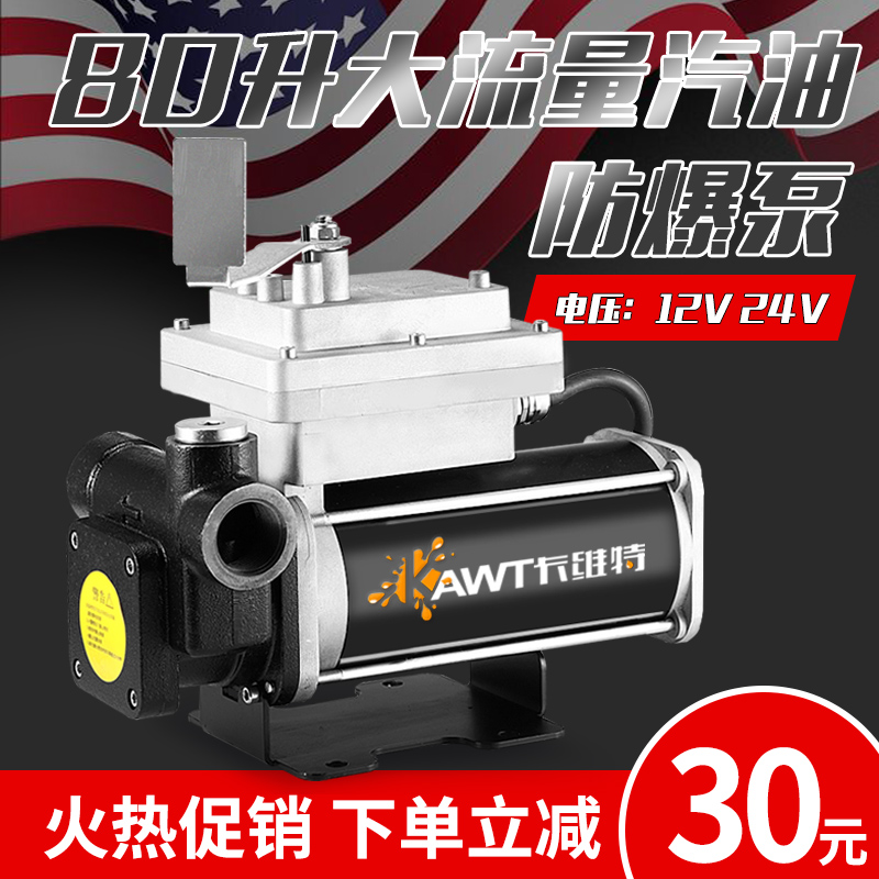 汽油加油机防爆12V24V220V车载大流量抽油泵自吸泵定量价甲醇乙醇