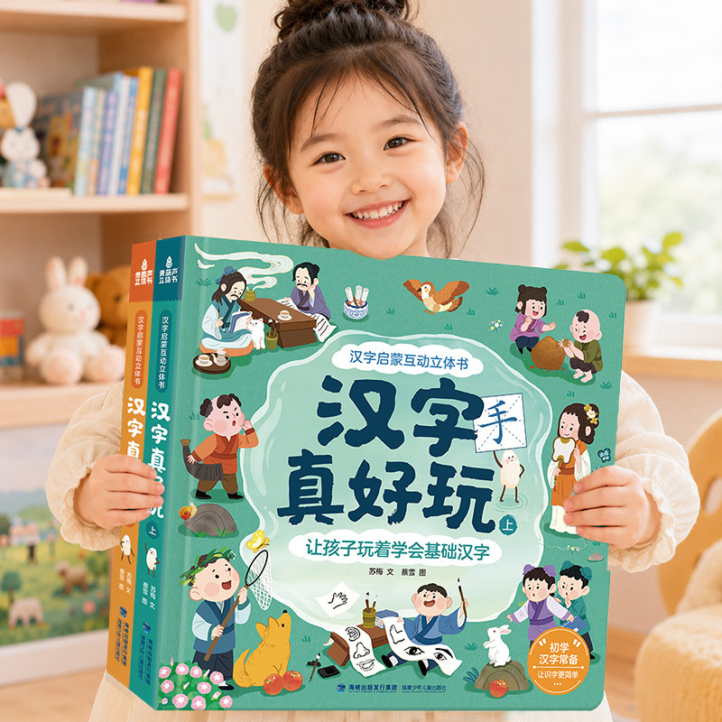 【全2册汉字真好玩机关书】立体书宝宝儿童3D立体书翻翻书立体书3-6岁幼儿园幼小衔接宝宝启蒙游戏书识字书大班宝宝