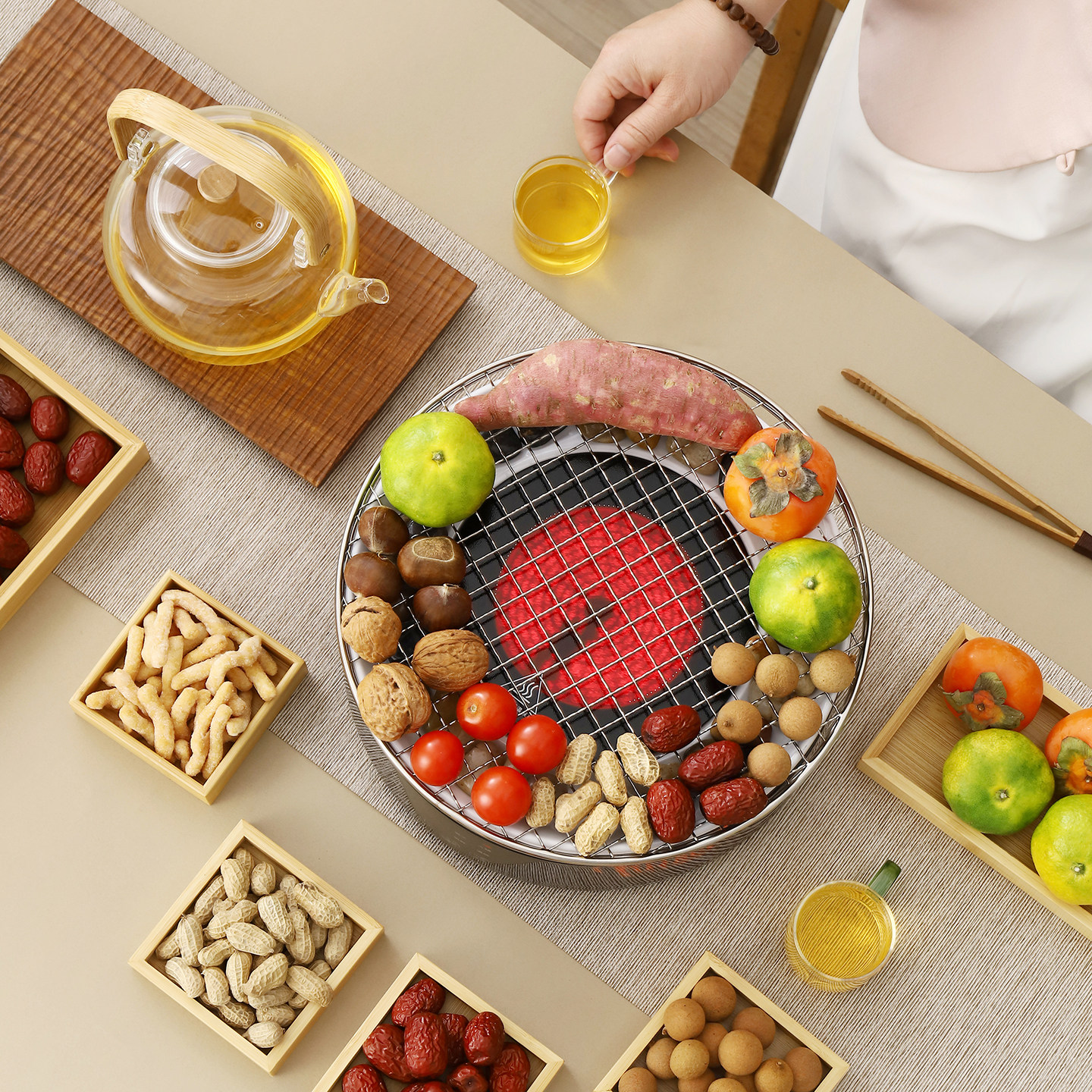 暖冬围炉煮茶器电陶炉星火炉家用烤电茶炉全玻璃养生壶煮茶炉套装,淘宝优惠券,粉丝福利购,淘宝优惠卷