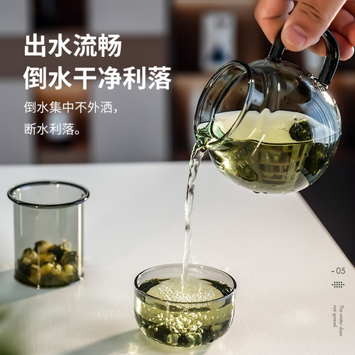 迷你玻璃墩墩壶茶水分离茶杯男女士个人专用小暖壶家用透明泡茶壶 - 图2