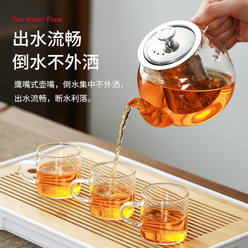 高硼硅玻璃茶壶泡茶家用加厚耐高温茶水分离泡茶壶2024新款泡茶器