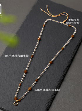 糖料和田玉髓项链佛牌唐卡吊坠链