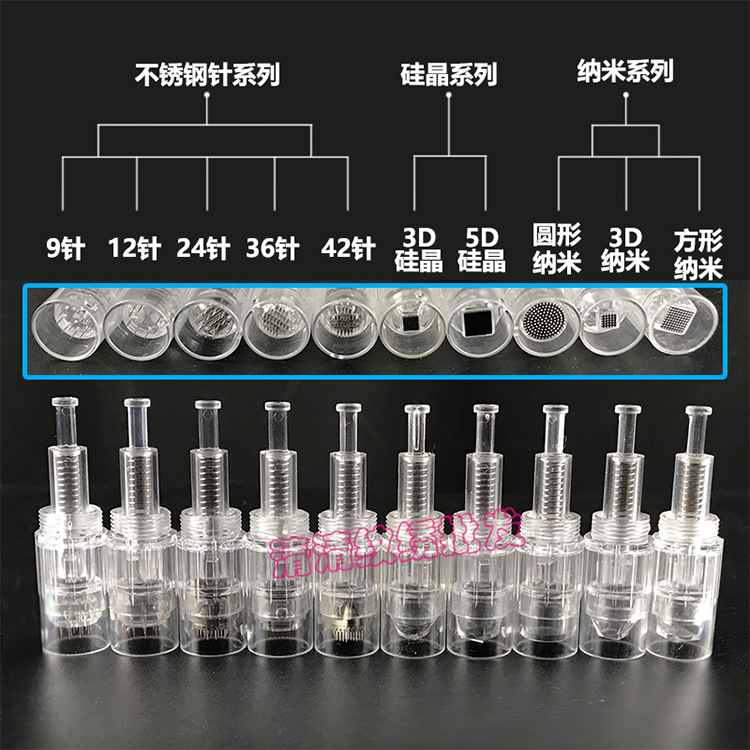 电动微针螺旋卡口纳米晶片 9针 12针 36针圆纳米针头孕睫术 MTS-图2