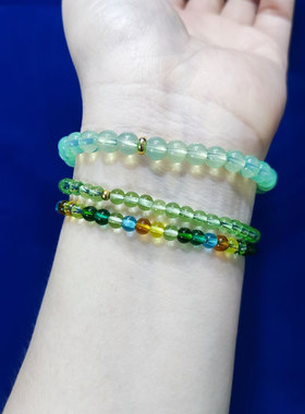 琉璃手串细手链混搭糖果女米珠