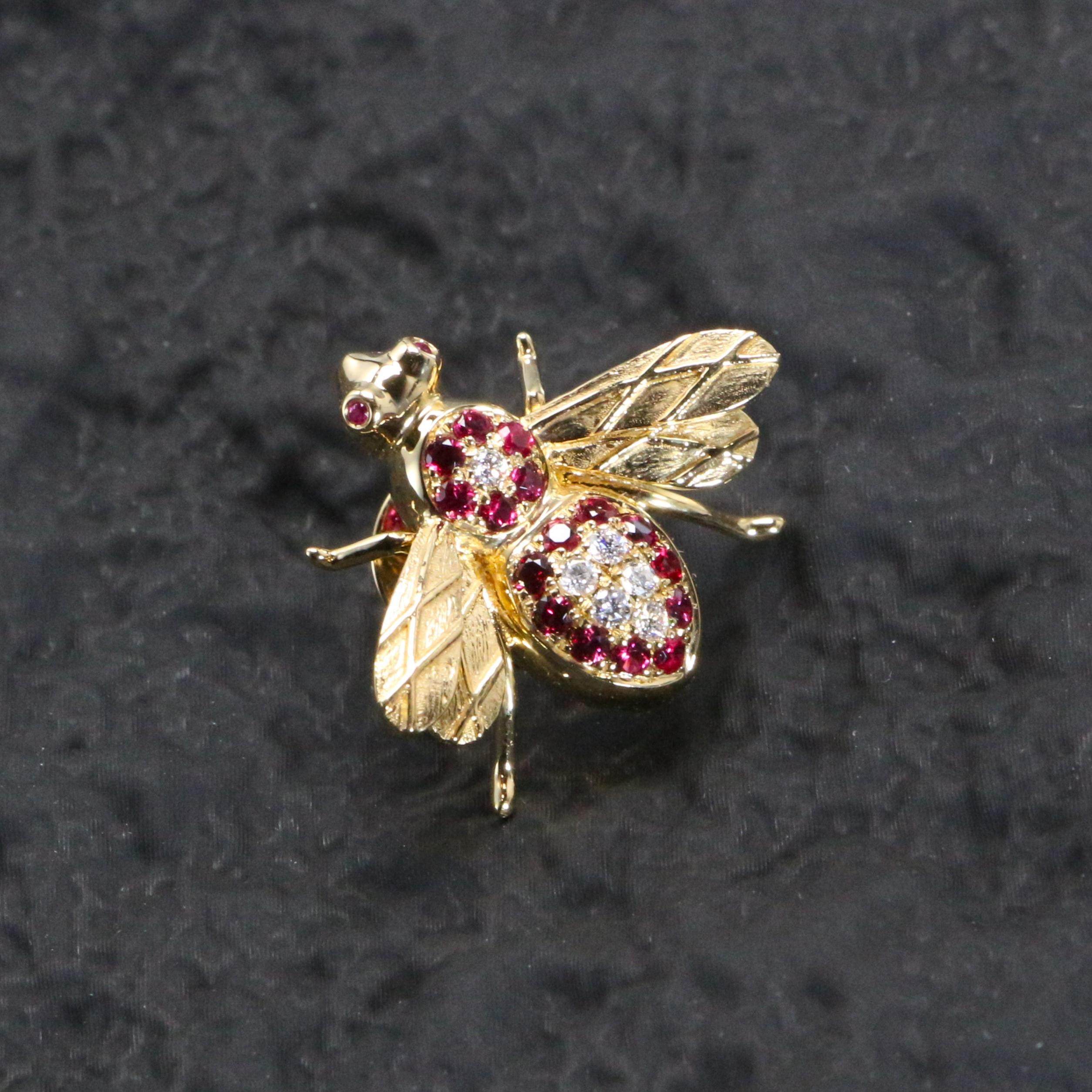 18K金镶嵌钻石红宝石蜜蜂胸针,淘宝优惠券,粉丝福利购,淘宝优惠卷