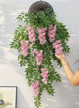 仿真紫藤花壁挂灯笼风铃吊兰花