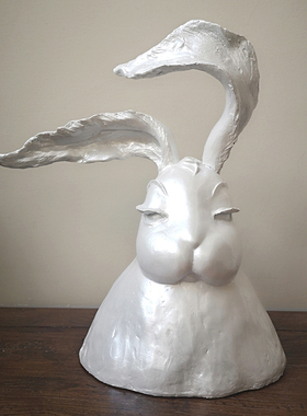 21造艺术|许峰原创签名限量雕塑萌宠摆件礼物 兔想想