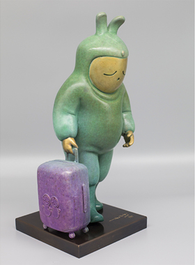 21造艺术|刘国义签名限量雕塑99版摆件礼物 太空天使-月月