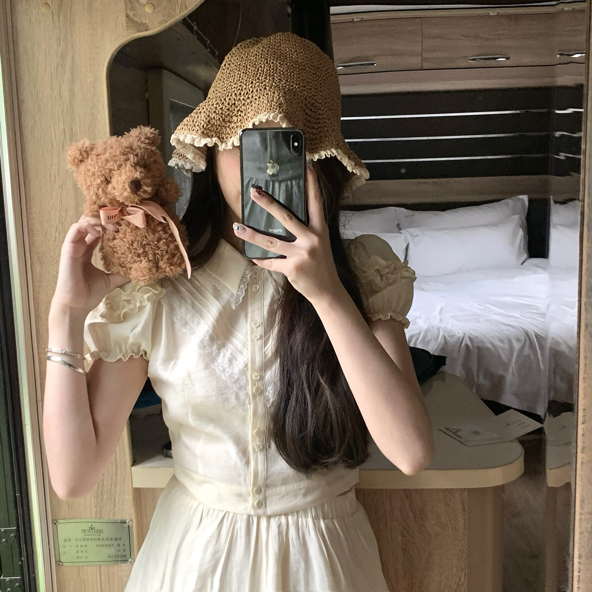 Lily Rosemary弗里丝童话梦境 甜美套装女泡泡袖衬衫半身裙两件套 - 图3