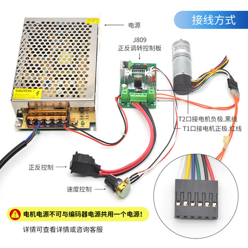 ASLONG JGA25-370GB直流减速电机带编码器微型减速电机低速有刷 - 图1