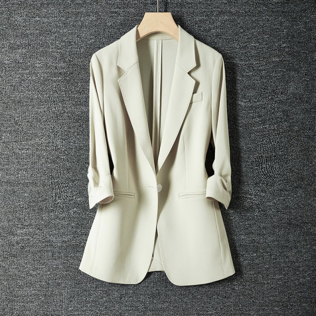 ພາກຮຽນ spring ແລະ summer high-end temperament acetate suit jacket ສໍາລັບແມ່ຍິງ