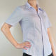 Women's shirt professional white background blue cotton large size long short sleeve