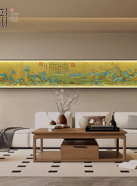 千里江山图挂画带灯宋代美学灯画