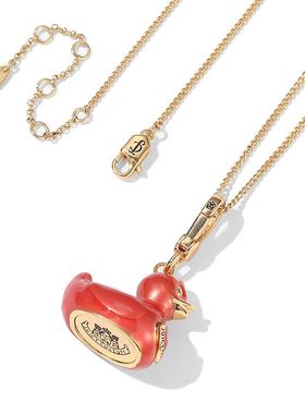 新款童趣可爱珐琅彩釉卡通小鸭子吊坠设计立体动物挂件钥匙扣项链