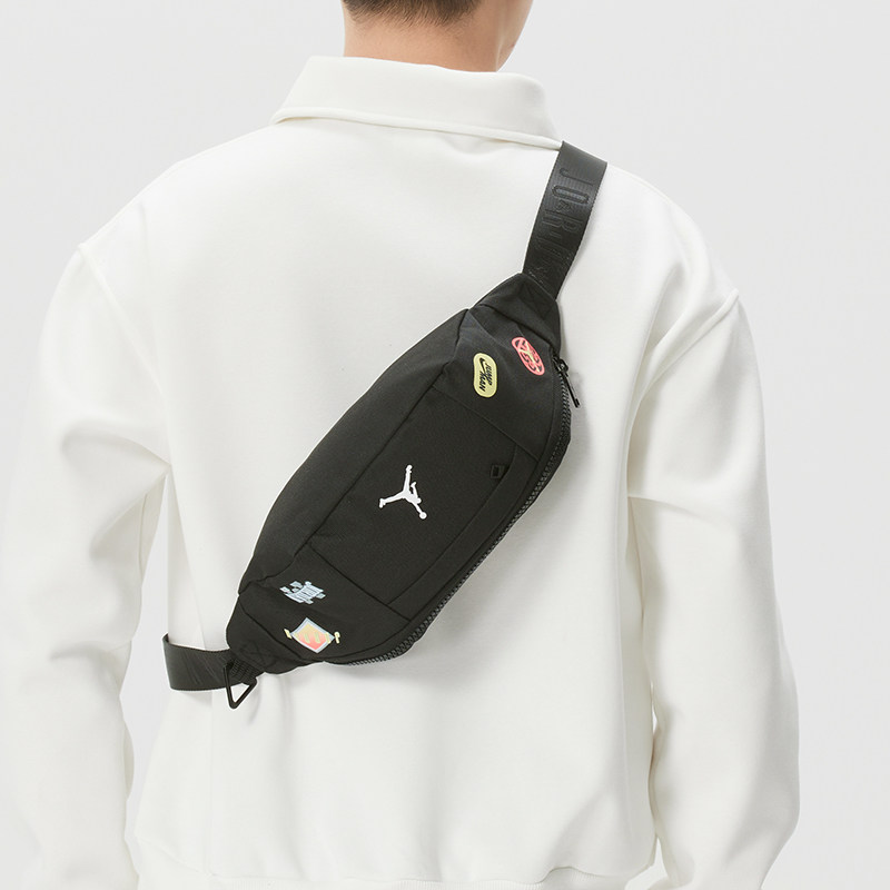 Lucky Leaf | Nike genuine men's and women's bags black 26 new sports bag outdoor travel bag waist bag messenger bag