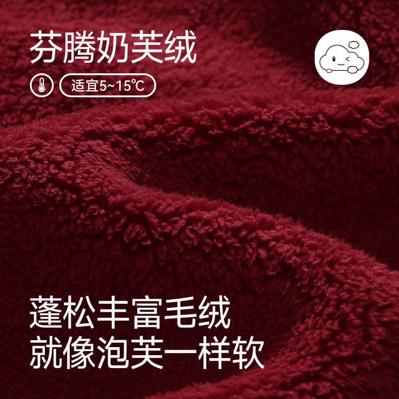 芬腾情侣睡衣秋冬季珊瑚绒女士大红色本命年结婚喜庆家居服男套装,淘宝优惠券,粉丝福利购,淘宝优惠卷