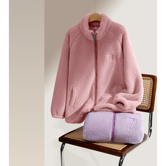 Fenten autumn and winter women's coral velvet pajama top single piece