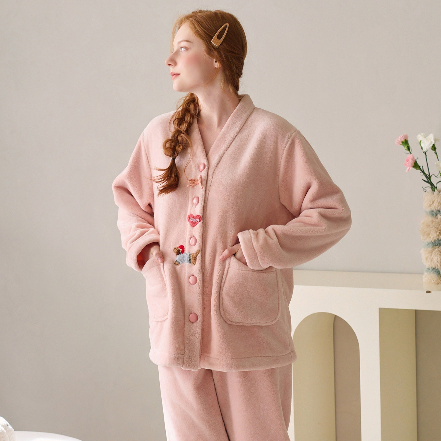 芬腾女士睡衣秋冬季珊瑚绒套装女款加绒加厚法兰绒可爱大码家居服,淘宝优惠券,粉丝福利购,淘宝优惠卷