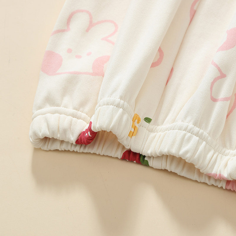 芬腾布朗熊睡衣女童春秋季纯棉长袖童装套装女孩中大童可爱家居服