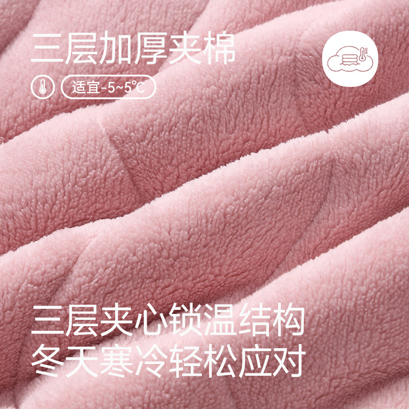 芬腾情侣睡衣冬季珊瑚绒三层夹棉加厚女士套装加绒抗静电家居服男,淘宝优惠券,粉丝福利购,淘宝优惠卷