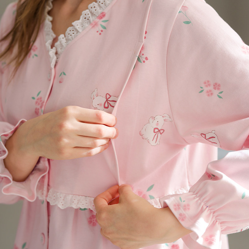 芬腾月子服纯棉春秋季孕妇睡衣女产后喂奶怀孕期产妇哺乳全棉套装,淘宝优惠券,粉丝福利购,淘宝优惠卷