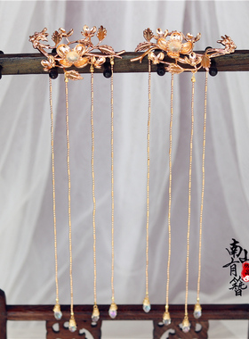 长流苏步摇花枝发簪超仙汉服头饰