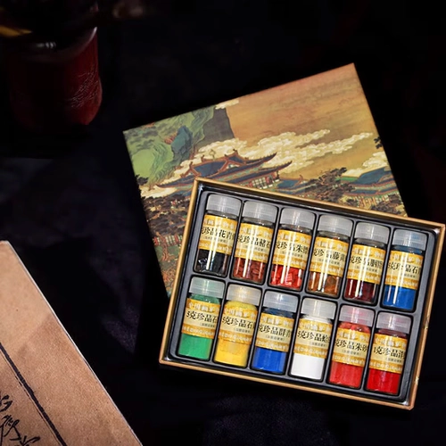 Jiang Sixutang Китайская живопись пигмент 12 цветов китайская живопись минеральная пигмент 24 цвета китайская живопись пигмент подлинный набор растений живопись рисовать инструменты рок окраска.