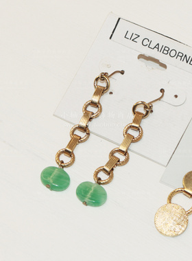 Liz Claiborne孤品做旧金色样品中古风回流项链手链耳环耳钉套装