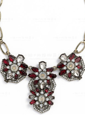 美国轻奢新年宝石红色款项链