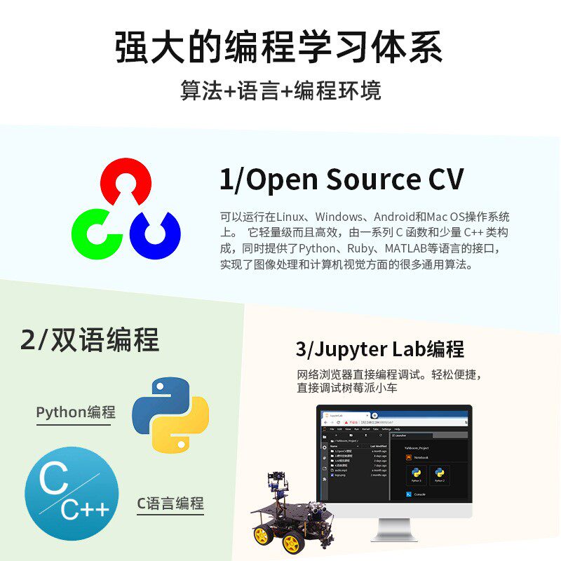 树莓派4b智能小车wifi ai 4wd摄像头 创思兴业数码机器人/机械臂