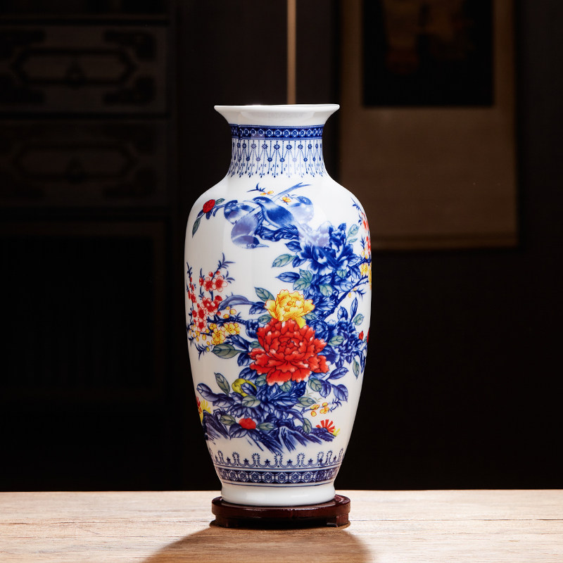 景德镇陶瓷器仿古青花瓷大花瓶摆件客厅富贵竹插花家居工艺装饰品,淘宝优惠券,粉丝福利购,淘宝优惠卷