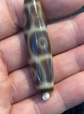 台湾天珠古法高油润玛瑙精品收藏品风化包浆老料两眼三眼直销