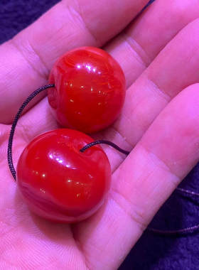 南红原矿圆珠苹果珠微胶或无胶