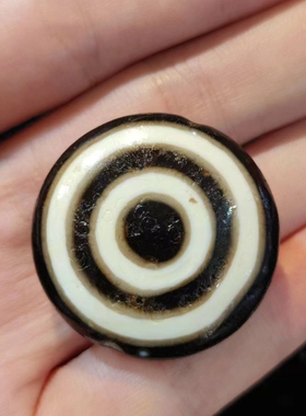 藏式羊板眼天珠天眼板珠锁骨链挂件吊坠风化包浆手工珠30*10mm