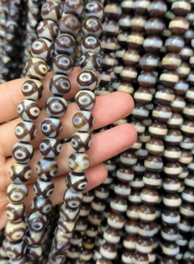 漂亮白瓷肉台湾工艺风化包浆108颗佛珠一线药师虎牙三眼圆珠天珠