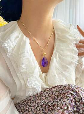 红猪吉娜宫崎骏水晶项链