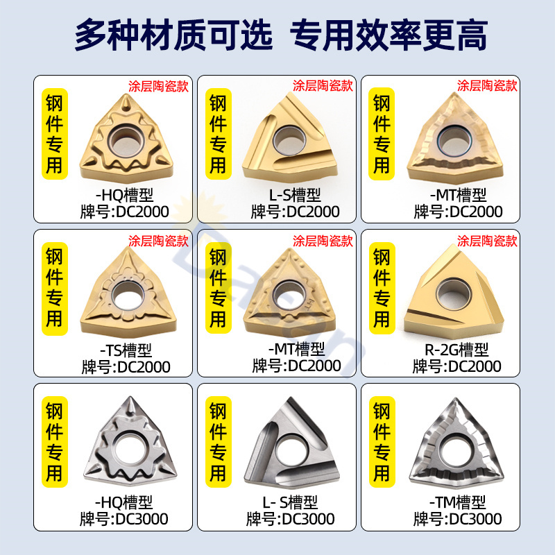 金属陶瓷数控刀片桃型精车刀片WNMG080408桃形开槽外圆粗车刀头 - 图1