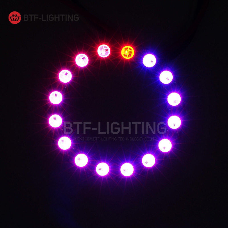 LED16位WS2812b内置5050RGB全彩驱动圆形开发板灯环5V原创设计款 - 图1