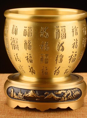 黄铜米缸百福铜缸招财进宝特大号