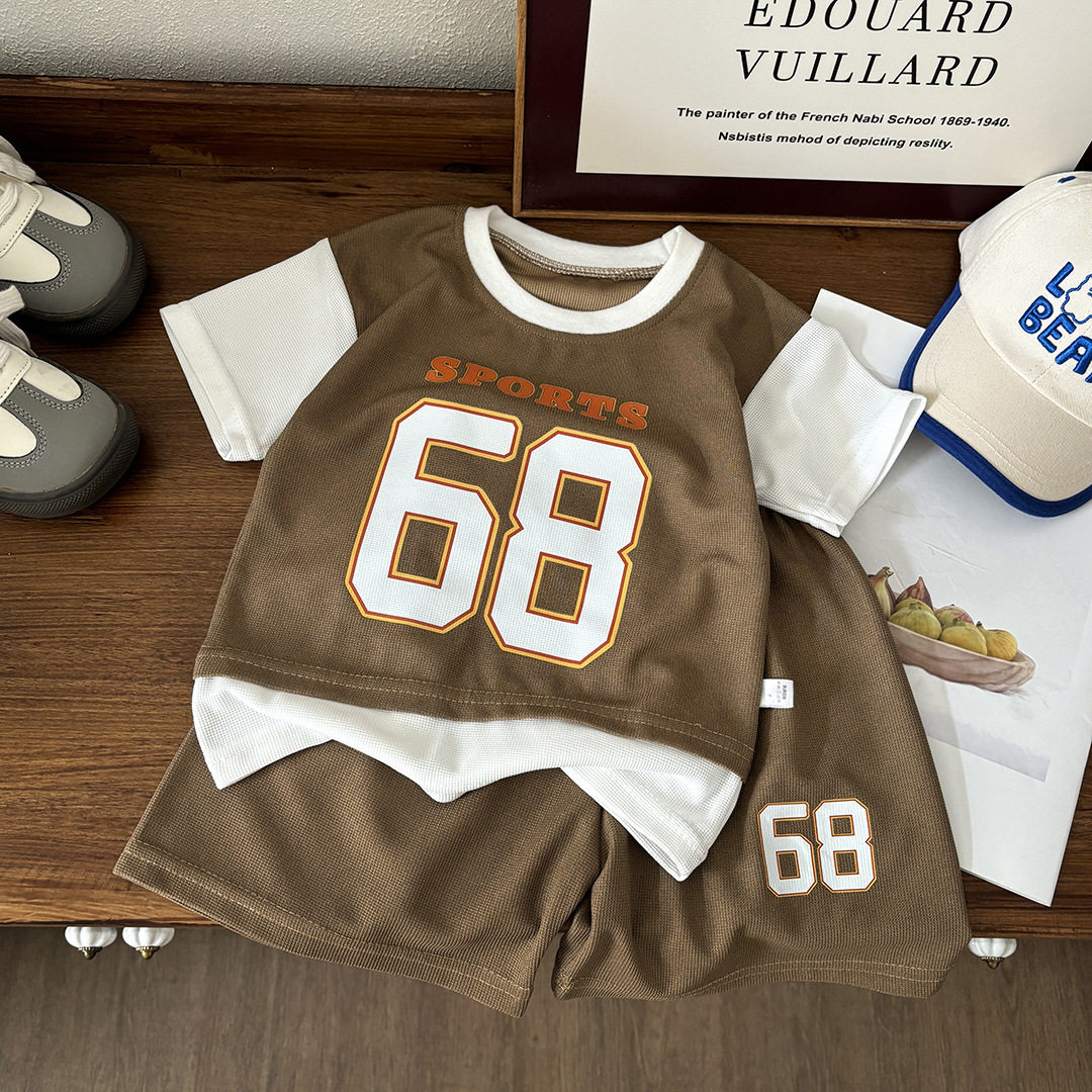 儿童夏季短袖短裤套装男童休闲T恤薄款运动服女宝宝宽松球衣速干,淘宝优惠券,粉丝福利购,淘宝优惠卷