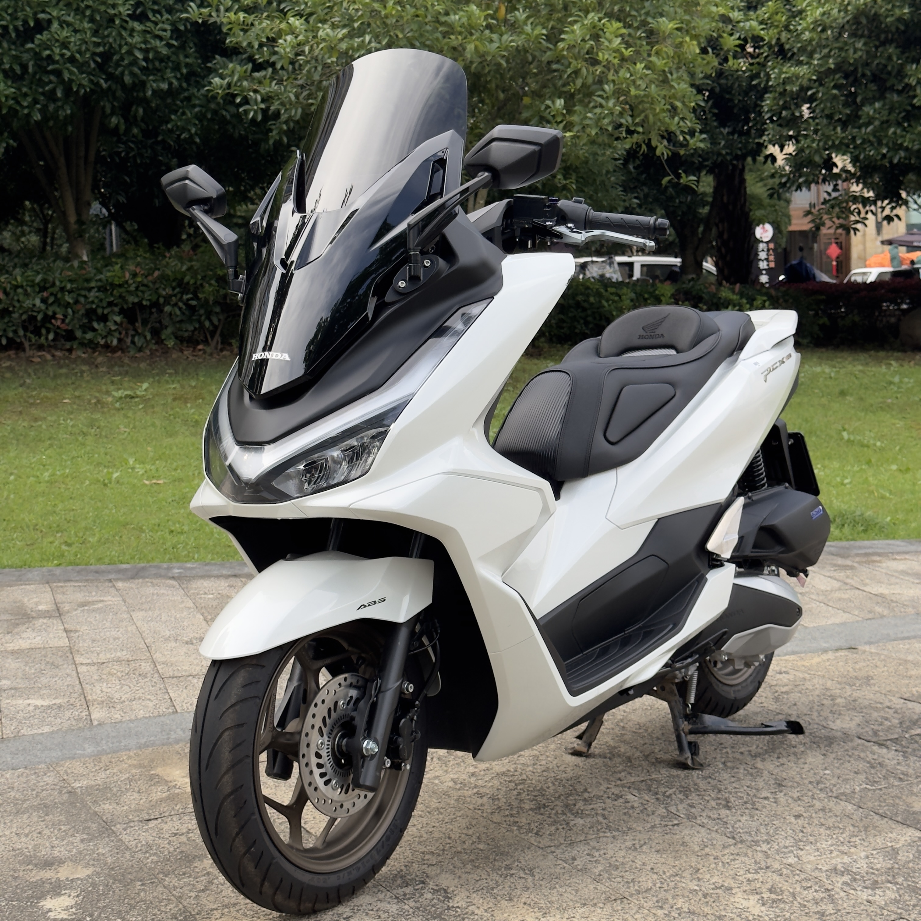适用25款本田PCX160改装佛沙前脸风挡 PCX125前置后视镜 加高风挡 - 图2