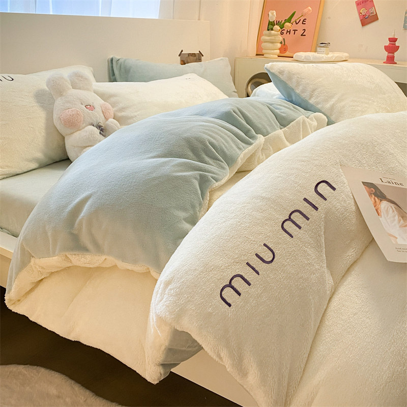 冬季加厚牛奶绒四件套珊瑚绒床单保暖被套双面加绒北极绒床上用品,淘宝优惠券,粉丝福利购,淘宝优惠卷
