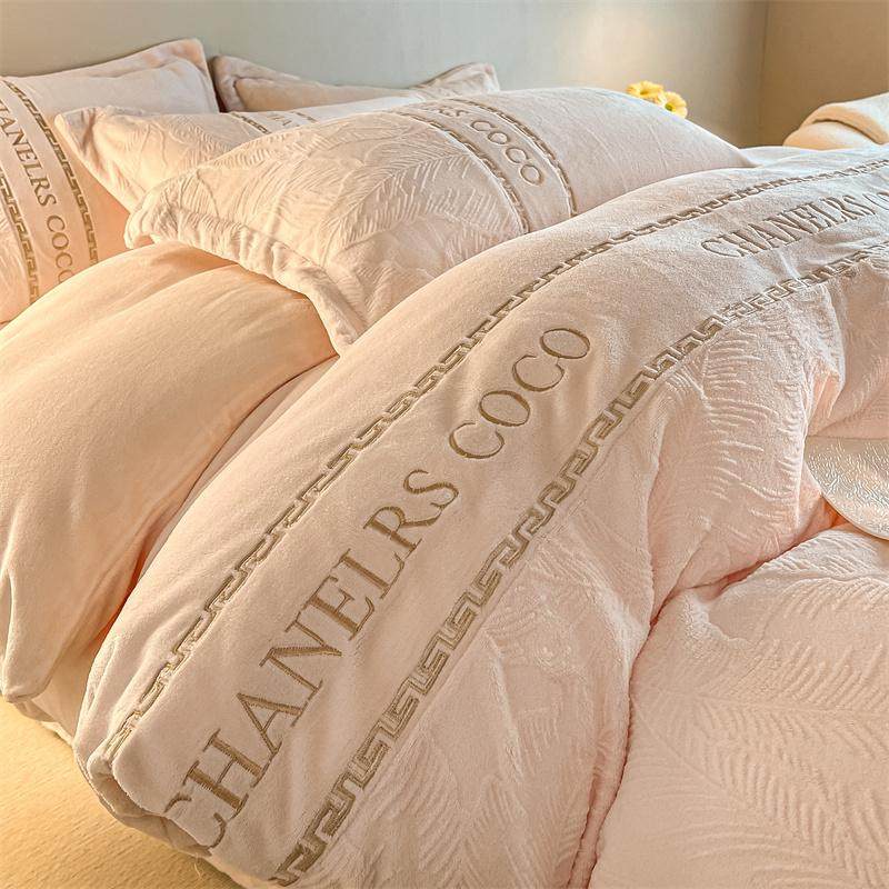 轻奢高级感创新牛奶绒四件套冬季珊瑚绒法兰绒双面加绒被套床单款,淘宝优惠券,粉丝福利购,淘宝优惠卷