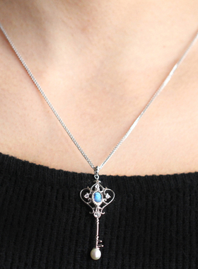 斯里兰卡月光石项链吊坠少女小众