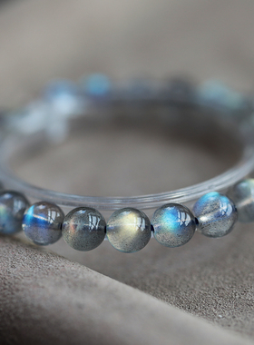 冰种彩光拉长石颗颗高级感女手链