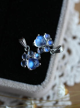 天然月光石吊坠超萌小猫爪精巧