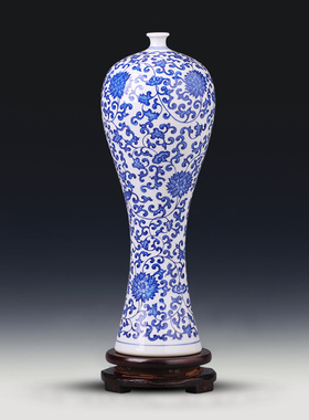 景德镇中式家居工艺品青花瓷花瓶