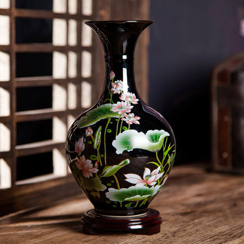 景德镇陶瓷器小花瓶摆件客厅插花中式家居电视柜装饰品工艺品瓷瓶 - 图1
