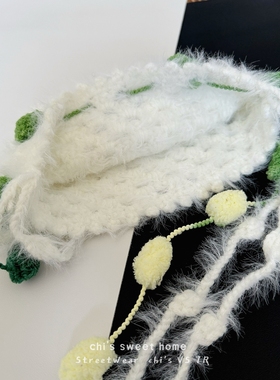 设计师款手工毛绒流苏包头护耳帽