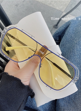 韩版ins网红连体大框墨镜男女士小红书大脸显瘦眼镜开车太阳镜潮